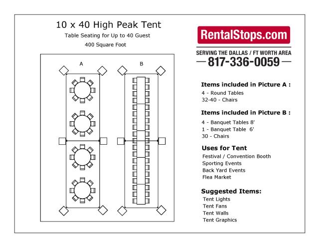Where to find 10 X 40 Marquee Tent in Dallas