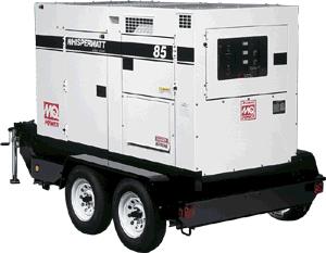 Rental store for Tow Behind 85Kw Generator in Dallas TX