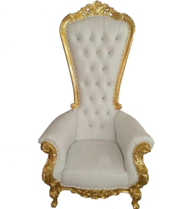 Rental store for White   Gold Throne Chair in Dallas TX
